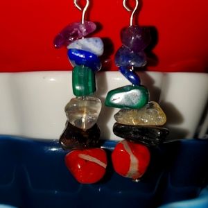 1.5" or 3" dangle chakra balancing earrings